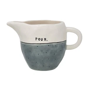 Rae Dunn Vintage POUR Creamer Pitcher Rare Pre Magenta Blue Bumpy Dot Base - Picture 1 of 13