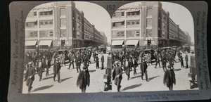 Employees Leaving Ford Motor Co, Detroit MI  Stereoview #26 - Picture 1 of 3