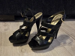 Sandali decolte stiletto Michael Antonio neri plateau misura 7,5 - Foto 1 di 7