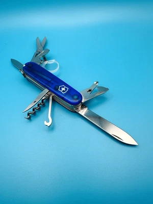 VICTORINOX Explorer Swiss Army Knife Multi - Tool 91mm BLUE TRANSPARENT . - Image 1 of 4