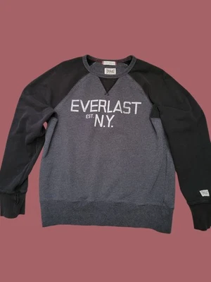 Everlast 男式运动衫 M 灰色黑色拼色长袖拳击健身房锻炼 — 第 1/4 张图片