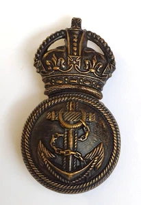 Primera Guerra Mundial Jefe Suboficial Real División Naval Gorra Insignia Latón Ennegrecido - Original - Imagen 1 de 8