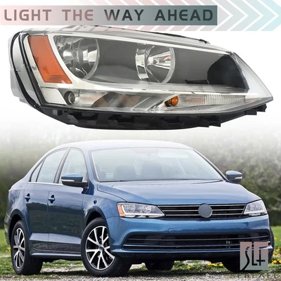 Faro halógeno negro carcasa lado derecho transparente para Volkswagen Jetta 2011-2018 Foto 1 de 4