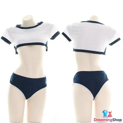 Mujeres Juegos con disfraces Conjunto de uniforme de estudiante Lencería Sexy Mini Gimnasio Traje Falda Prendas para dormir Foto 1 de 4