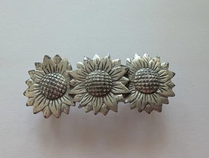 Y2K Sunflower Metal Barrette Flower Hair Clip 90s Vintage Girls Curly Straight - Picture 1 of 6