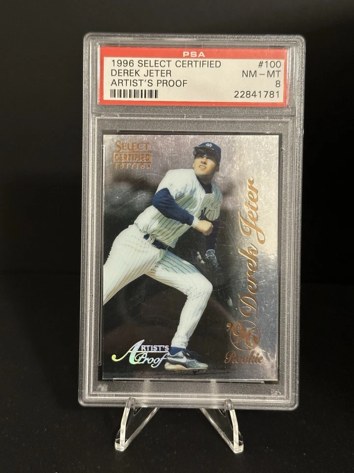 1996 Select Certified Artist’s Proof #100 Derek Jeter (RC) PSA 8 - Image 1 of 2