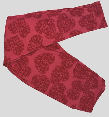 LuLaRoe VALENTINE Leggings Women's One Size OS SOUTHWEST HEARTS Pink Red  NWT - Image 1 of 4