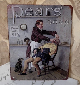 Metallschild Blechschild Barber Shop Herrenfriseur Soap 25x20cm Retro Antik  - Bild 1 von 2