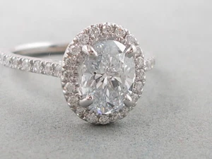 2.01 CTW OVAL CUT LAB GROWN DIAMOND RING D VS2 CERTIFIED $4,990 - Picture 1 of 10