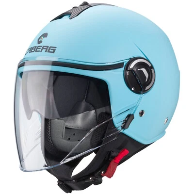 Caberg Riviera V4 X matt-hellblau Helm Jethelm Motorradhelm Sonnenblende - Bild 1 von 3
