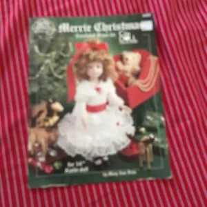 Merrie Christmas 14" Doll Dress Crochet Pattern - - Picture 1 of 1