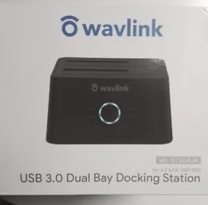 WAVLINK Dual Bay Hard Drive Docking Station USB 3.0 to SATA Hard Drive Dock - Picture 1 of 3