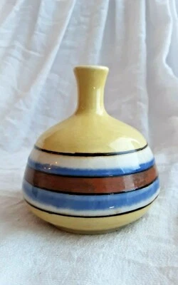 OTIGIRI VINTAGE BUD VASE 4" TALL SOUTHWESTERN FLAIR MUSTARD YELLOW EARTHY COLORS - Image 1 of 4