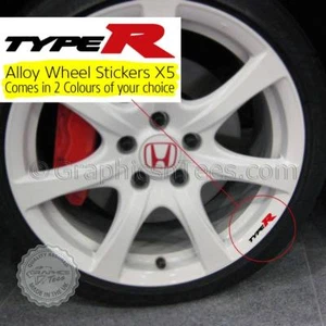 After Market Type-R Alloy Wheel Stickers Decals Car Graphics x5 - Two Colours - Picture 1 of 2