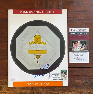 MIKE SCHMIDT SIGNED PHILLIES 1990 Commemorative MVP MAGAZINE JSA AUTOGRAPH! (B) - Image 1 of 3
