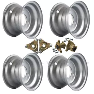 6" Silver Rim 3 Bolt Wheel Axle Hub for 145x70-6 Tire Golf Cart ATV Quad Go Kart - Picture 1 of 15