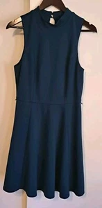 Forever New Size 12 Women's Dress Teal Halter Full Skirt Heavy Fabric EUC - Picture 1 of 9