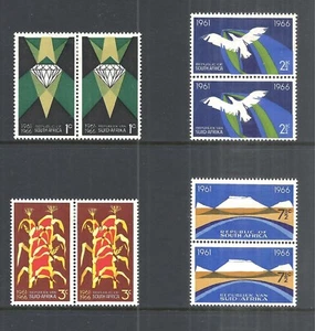 SOUTH AFRICA SCOTT 310 - 313 MH PAIRS SET - 1966 5th ANNV. OF REPUBLIC ISSUE - Picture 1 of 2