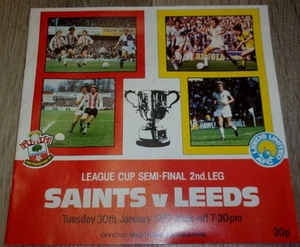 Southampton v Leeds United 30/01/79 League Cup Semi-Final 2nd Leg Programme - Picture 1 of 13
