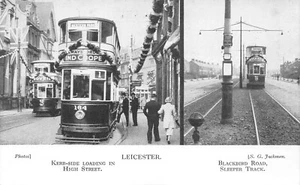 POSTKARTE TRANSPORT LEICESTER BORDSTEIN SEITENVERLADUNG & AMSELSCHWELLENBAHN - Bild 1 von 2