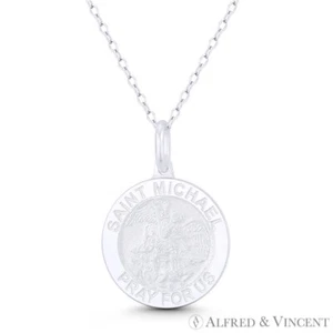 Colgante de plata esterlina 925 San Miguel Arcángel, patrón de la aplicación de la ley - Imagen 1 de 1