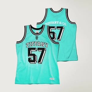Maglia basket Tiffany Co x Mitchell & Ness Tiffany blu in mano (taglia L) - Foto 1 di 3