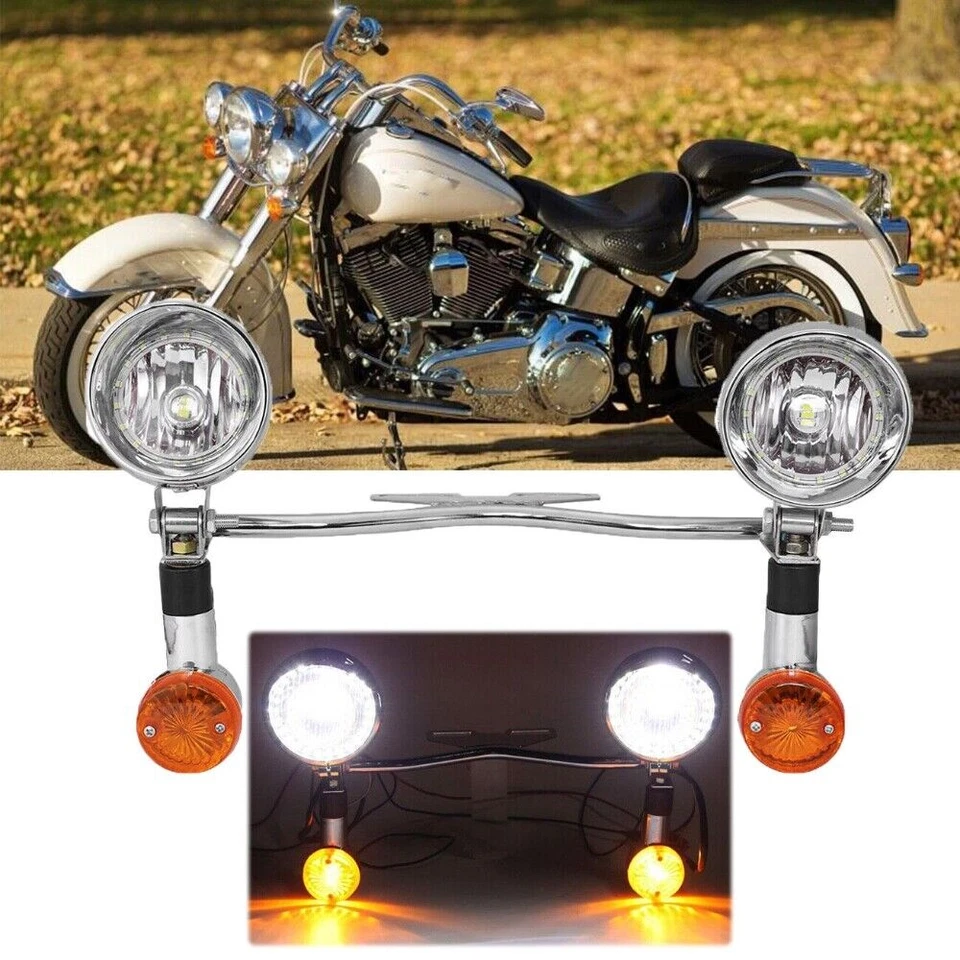 Kit de barra de luces de señal de giro de paso delantero para Harley Road Glide Road King FLHR Foto 1 de 4