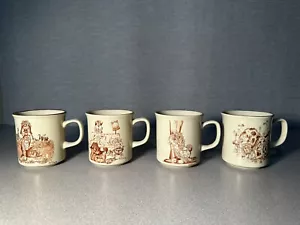 Vtg Susan Drawbaugh Set of Four Coffee Mugs Cups - Picture 1 of 11