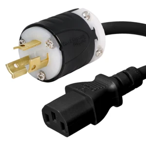 NEMA L6-15P to C13 Power Cord - 15 ft, 15A/250V 14 AWG - Iron Box # IBX-3667 - Picture 1 of 1