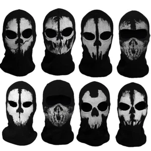 Tactical Skeleton Ghost Balaclava Full Face Mask Classic Punisher Halloween Hood - Picture 1 of 62