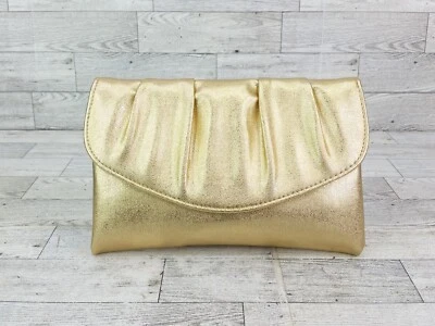 Bolso sin asas dorado vintage doblado cierre a presión sobre MCM metálico brillante Foto 1 de 4