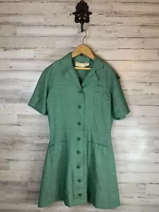 VINTAGE OFFICIAL Girl Scouts GREEN DRESS SZ 8 - Picture 1 of 22