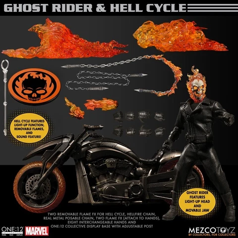 MEZCO ONE:12 COLLECTIVE GHOST RIDER & HELL CYCLE MISB, In stock Cover
