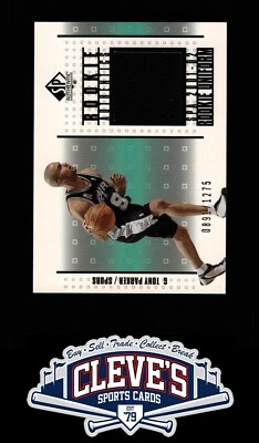 2002 UPPER DECK SP AUTHENTIC TONY PARKER JERSEY RC 0891/1275 San Antonio SPURS - Image 1 of 2
