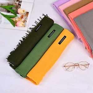 Autumn Outer Wear Winter Tassel Scarf Color Scarf New Solid Mid-Length Warm - Picture 1 of 33