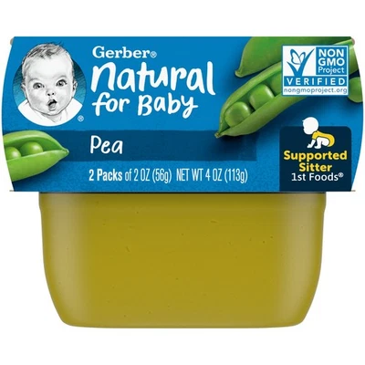 Natural para bebê, 1º alimento, ervilha, pacote com 2, 2 oz (56 g) cada - Imagem 1 de 3