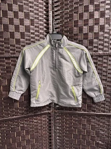 PUMA JACKET BOYS - STEEL GREY LIME SZ 6 - WINDBREAKER HALF ZIP - Picture 1 of 11