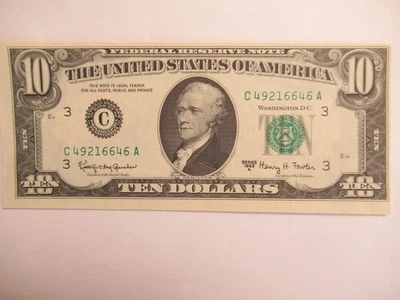 1969 A $10 Note, FRN, UNC, Philadelphia # 646 - Image 1 of 4