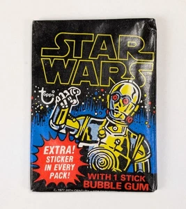 1977 Topps Star Wars Series One 1 Unopened Wax Pack Sealed Original Vintage #3 - Picture 1 of 6