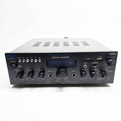 PYLE PDA6BU STEREO RECEIVER USB BT AMP RECEIVER 200W DUAL CHANNEL w/CD Manual - Image 1 of 4