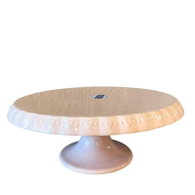 Matceramica Португалия пастель розовый сердце выбитый пьедестал торт стойка 11 дюймов новый - Изображение 1 из 4