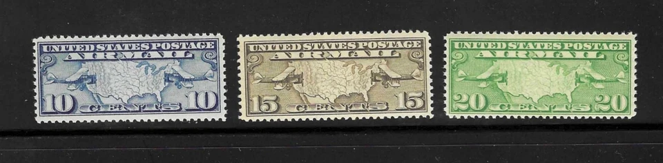 U.S. MNH 1926-7 MAP & PLANES SET SCOTT C7-9 - Image 1 of 1