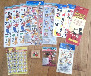 13 Piece Disney MICKEY and MINNIE MOUSE Stickers and stamps scrapbook #74 - Picture 1 of 4
