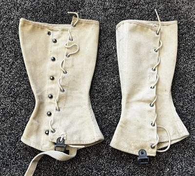 1942 WWII US Army Marine Corps Leggings Gaiters Spats size 4 Military Uniform - Image 1 of 4