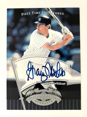 2005 Upper Deck Graig Nettles Past Time Pennants Signature #GN Auto Yankees - Image 1 of 2