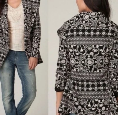 Cárdigan Free People Paisley Frente Abierto Chal Cuello Boho Western Cottage Mediano Foto 1 de 4