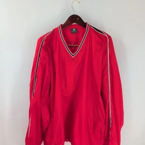 Vtg 90s Y2k Style Boombah Retro V-Neck Pullover Windbreaker Jackets Red Size 2XL - Picture 1 of 10