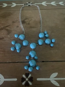 Vintage Y2K Teal Bubble Statement Necklace  - Picture 1 of 6