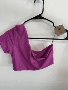 NWT Free People Toast Signature One Shoulder Crop Bikini Top Purple Orchid Small - Imagen 1 de 5