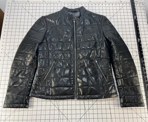 Scully Damen Leder Motorrad Jacke Cafe Racer Puffer Mantel schwarz Large - Bild 1 von 8